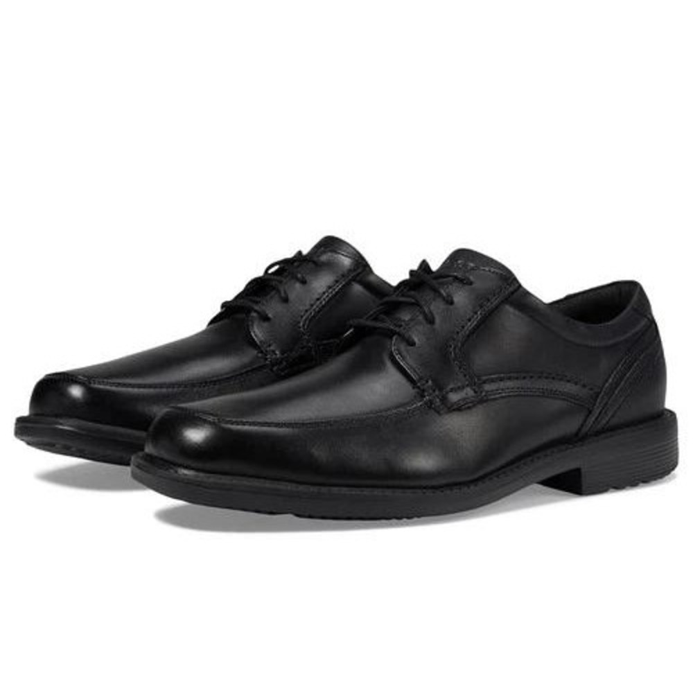 Rockport Dpluxe Apron Toe Oxford Men 11W Black Dress Shoes Comfort Leather